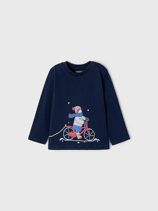 Mayoral Kids Blouse Long Sleeve Navy Blue