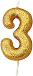 Large Gold Glitter Candle No3, 1pcs.