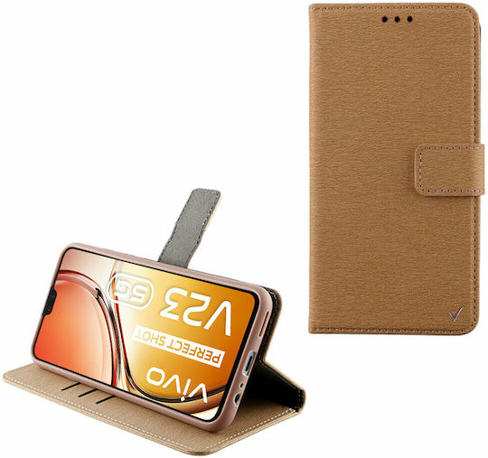 Volte-Tel Allure Magnet Wallet Piele artificială Auriu (Vivo V23 5G)