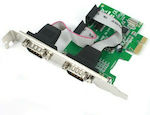 Card de control PCIe cu 2 porturi RS232 DB9 Serial