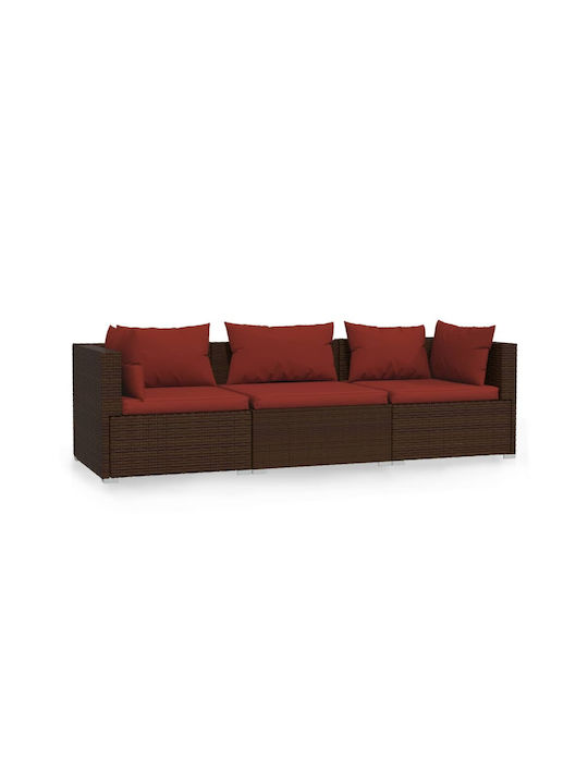 Tree-Seater Sofa Outdoor Rattan with Pillows 70x70x60.5cm