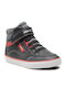 J Gisli B B Παιδικά Sneakers High Ανατομικά με Σκρατς Μαύρα