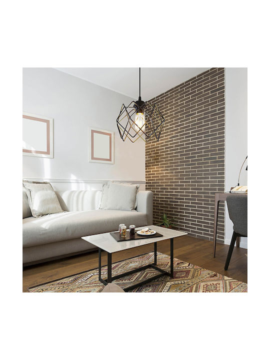 Klikareto Rhombus Pendant Light Black Grid with Socket E27 25cm