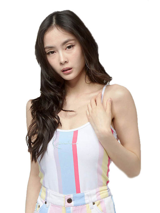 Karl Kani Women's Summer Blouse with Straps Striped Multicolor