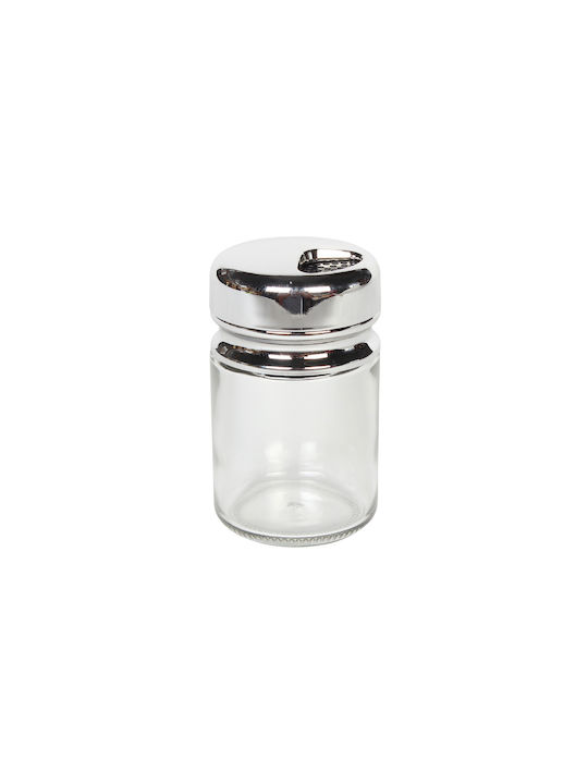 Keskor Glass Tabletop Spice Jar Silver