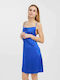 Vero Moda Mini Evening Dress Slip Dress Satin Draped Blue