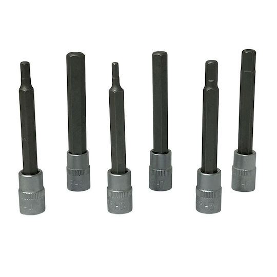 SKS Tools Lungi Bit Socket-uri cu Vârfuri Allen și Prindere în 1/4'' Set 6buc