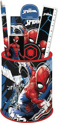 Gim Spiderman mit Bleistift, Spitzer, Radiergummi, Notizbuch, Lineal und Federmäppchen Gim Spiderman mit Bleistift, Spitzer, Radiergummi, Notizbuch, Lineal und Federmäppchen