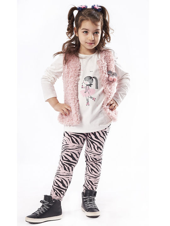 Εβίτα Kids Set with Leggings & Jacket Winter 3pcs White