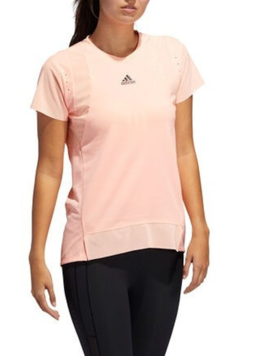 Adidas Heat.Rdy Γυναικείο Αθλητικό T-shirt Fast Drying Light Flash Orange