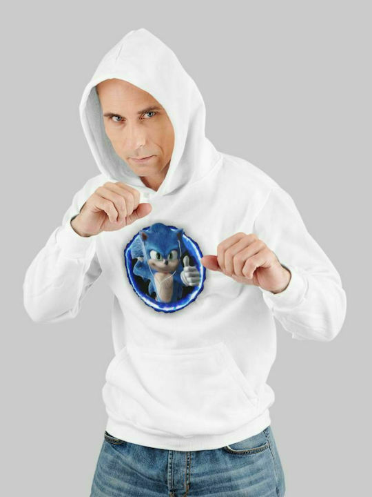 Sonic hoodie with hood - WHITE