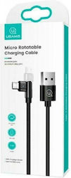Usams SJ478 SJ478USB01 Angle (90°) / Braided USB 2.0 σε micro USB 1m Μαύρο