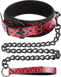 IntoYou Diamond Line Collar With Leash Κολάρο σε Κόκκινο Χρώμα
