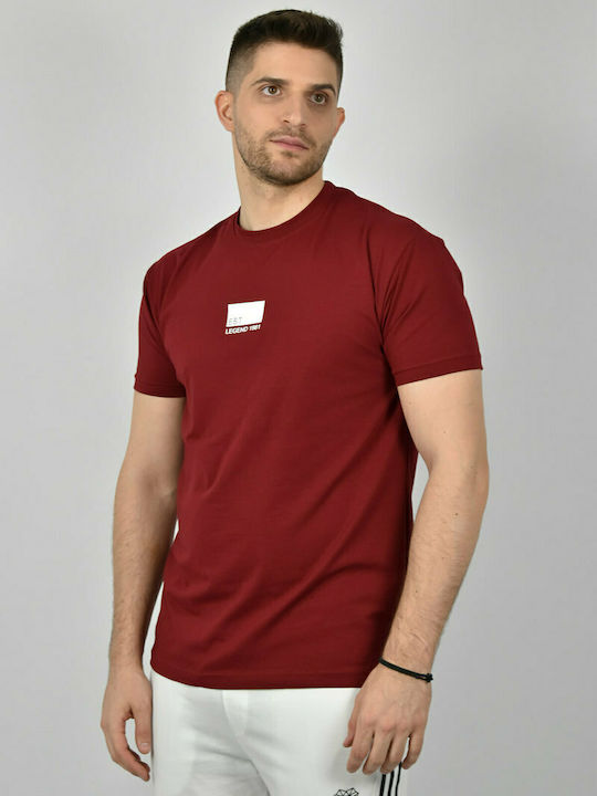 Everbest T-shirt Bărbătesc cu Mânecă Scurtă Roșu