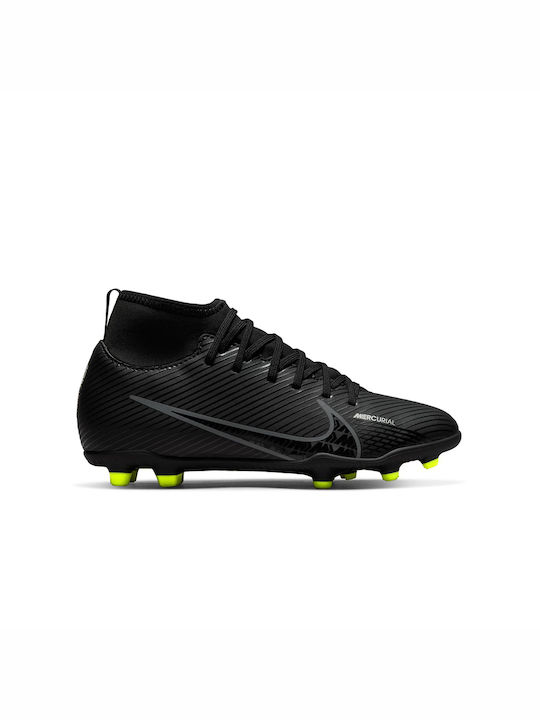Nike Παιδικά Ποδοσφαιρικά Παπούτσια Ψηλά Mercurial 9 Club με Τάπες και Καλτσάκι Μαύρα