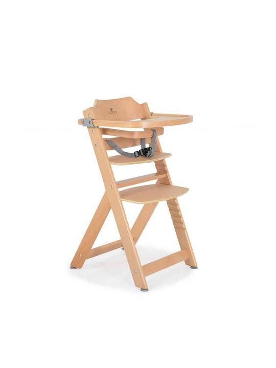 Cangaroo Nibbo Baby Highchair 2 in 1 with Wooden Frame & Wooden Seat Natural