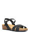 Anatomic Women's Leather Ankle Strap Platforms Black