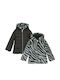 Kids' Fur Short Double Sided with Hood Black