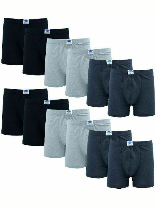 Onurel -122 Men's Boxers Black/Grey/Blue 12Pack