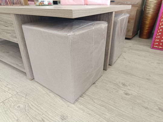 Rectangular Central Coffee Table No6 Wooden with Lifting Mechanism Gray W120xL75xH40cm N6STAXTI