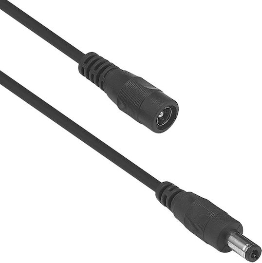 Extension Cable 5.5x2.1 M/F - Cable 5m Black (18373)