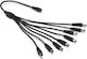Splitter 5.5x2.1 - 1 to 8 - Cable 0.4m Μαύρο 18367