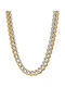 Visetti Two-tone Chain Neck made of Steel Gold-plated Wide Thickness 6mm and Length 50cm