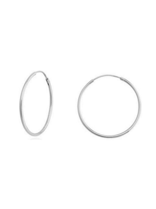 Silver hoops earrings 4 cm