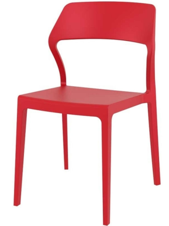 Καρέκλα Εξωτερικού Χώρου Πολυπροπυλενίου Snow Κόκκινη 52x56x83εκ.