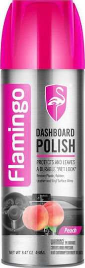 Flamingo Polishing Spray for Car Dashboard with Peach Scent 450ml