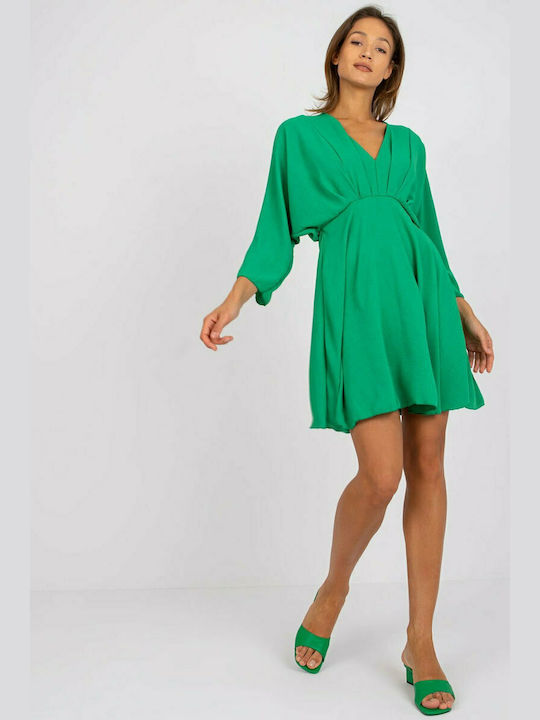 Italy Moda Mini All Day Φόρεμα Μακρυμάνικο Πράσινο