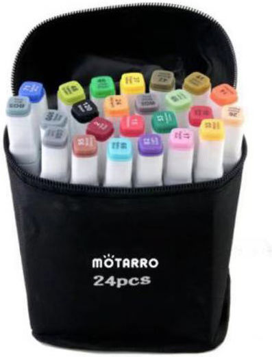 Motarro Motarro Double-Sided MP001-1W Permanentmarker 1mm Mehrfarbig 24Stück