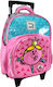 CHartini Poli The Lady Princess School Bag Trolley Kindergarten Pink with Water Bottle Holder 8Liters