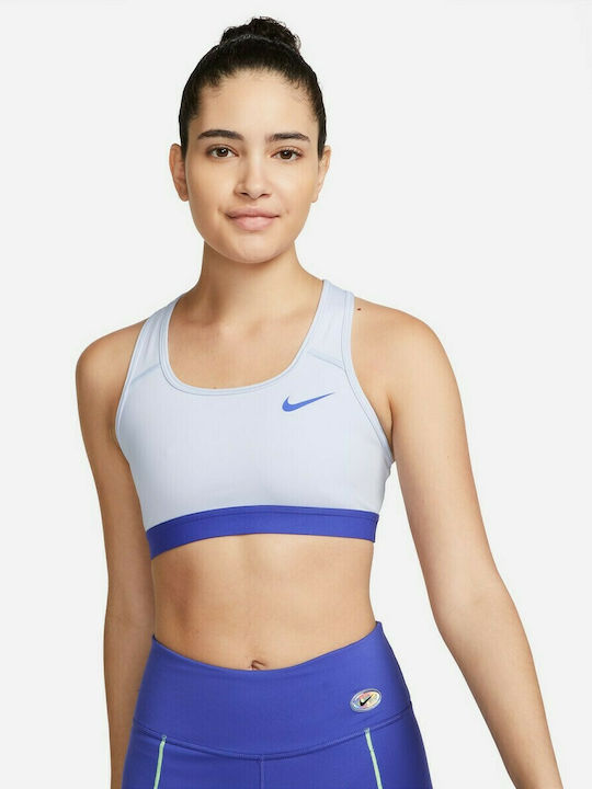 Nike Dri-Fit Swoosh Women's Sports Bra without Padding Light Blue