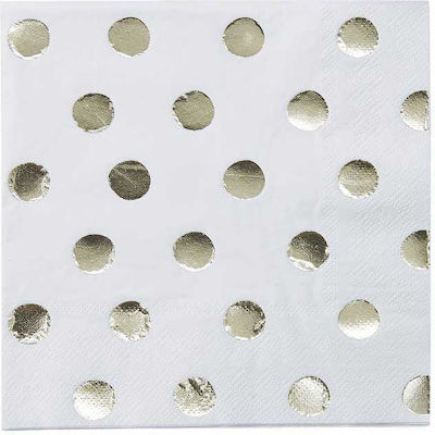 Party Napkins with Gold Polka Dots 33cm PM-907