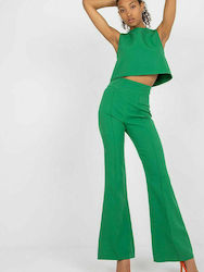 Italy Moda Γυναικείο Πράσινο Σετ με Ψηλόμεσο Παντελόνι