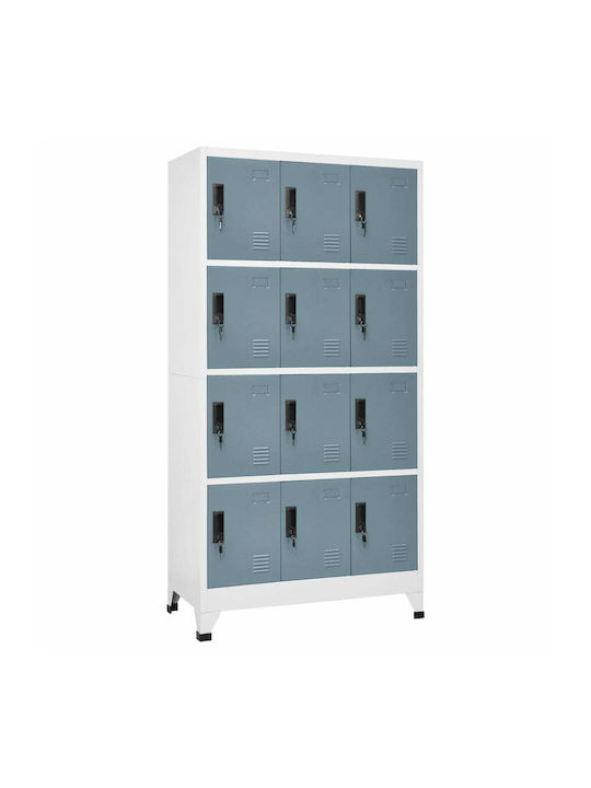 Шкаф Метал с 12 шкафчета Light / Dark Grey 90x4...