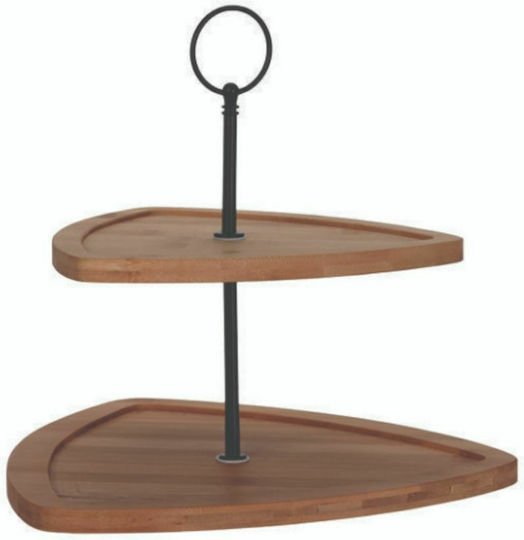 Excellent Houseware Hölzernes Etagere 2 Etagen Braun W25.3xL25.5cm 1Stück Excellent Houseware Hölzernes Etagere 2 Etagen Braun W25.3xL25.5cm 1Stück