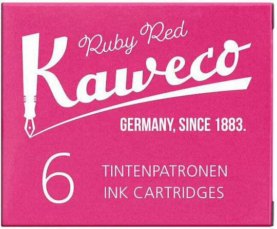 Kaweco 6 Ανταλλακτικά Μελάνια για Πένα Ruby Red 1ml