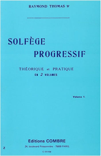 Editions Combre Thomas Solfege Progressif Vol.1 Βιβλίο Θεωρίας