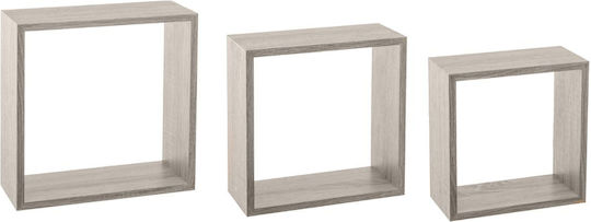 Wandregale Cube Grau 3Stücke 24x12x24cm