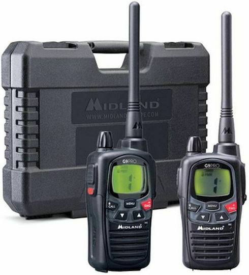 Midland G9 Pro Work Edition Ασύρματος Πομποδέκτης PMR 5W με Μονόχρωμη Οθόνη Σετ 2τμχ