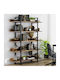 Bibliotecă Almond Nuc / Negru 119x27x185cm