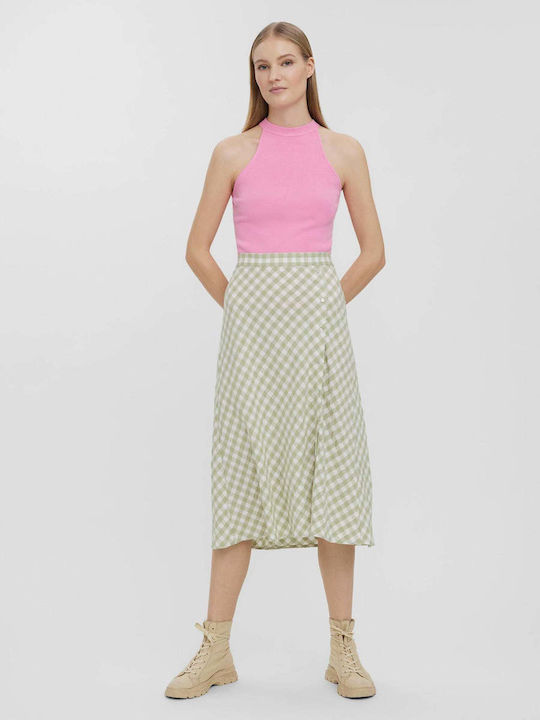 Vero Moda Midi Skirt Checked in Green color