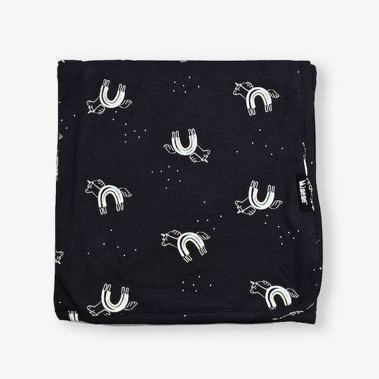 Minene Blanket Nursery Swaddling Blankets Unicorn Cotton Black 80x80cm
