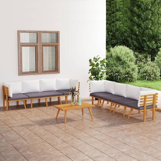 Garten- und Outdoor-Möbelsets 8 Stück Akazie mit Kissen