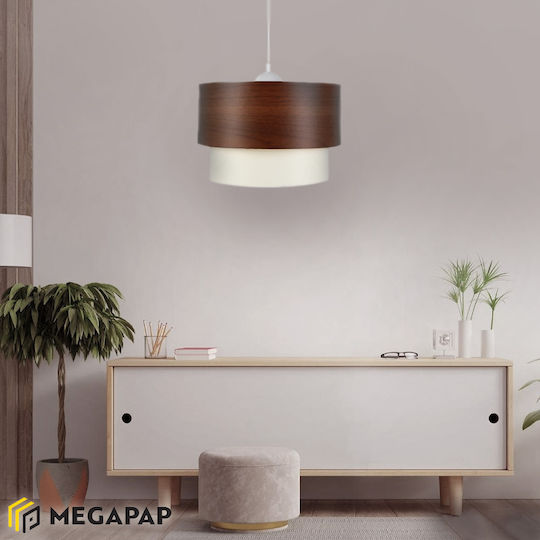 Megapap Whitehouse Pendant Light Brown with Socket E27 30x20x55cm