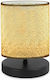 Megapap Hassard Fabric Table Lamp for Socket E14 with Beige Shade and Black Base