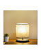 Megapap Hassard Fabric Table Lamp for Socket E14 with Beige Shade and Black Base