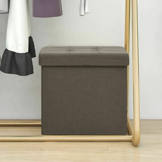 Stool For Living Room Collapsible With Storage Space Upholstered with Fabric Coffee 38x38x38cm